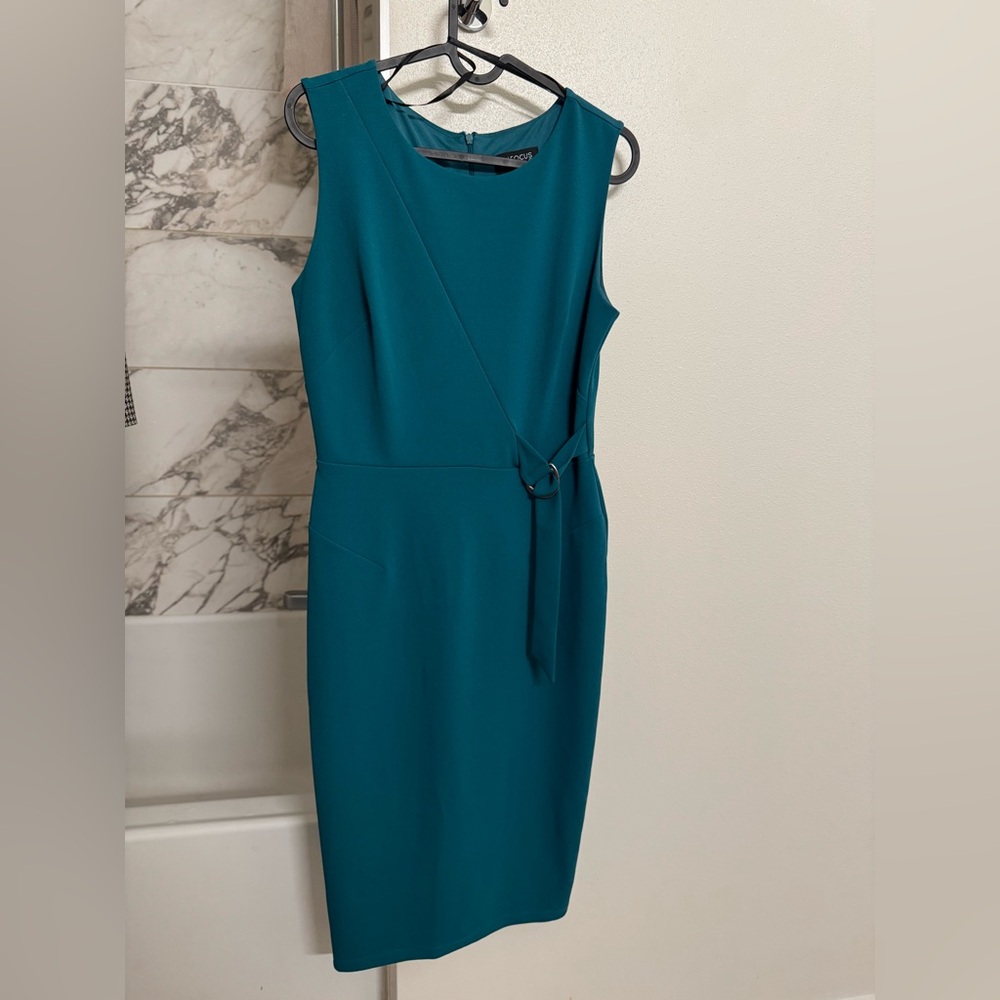 Enfocus Studio Teal Midi Dress with Belt detail